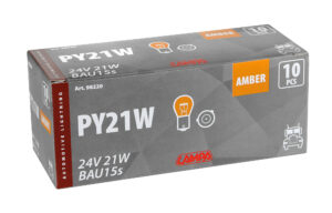 24V Lampada 1 filamento - PY21W - 21W - BAU15s - 10 pz  - Scatola - Arancio - immagine 4