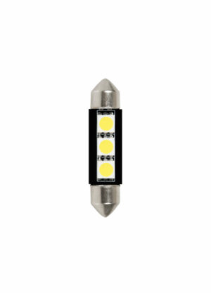 24/28V Led Series - 3 SMD x 3 chips - 10x39 mm - SV8,5-8 - 2 pz  - D/Blister - Bianco - Doppia polarità