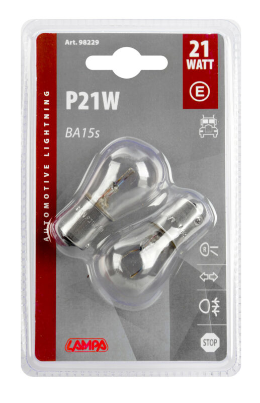 24V Lampada 1 filamento - P21W - 21W - BA15s - 2 pz - D/Blister - immagine 4