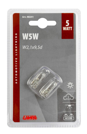 24V Lampada con zoccolo vetro - W5W - 5W - W2,1x9,5d - 2 pz - D/Blister - immagine 3