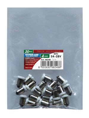 24/28V Led Series - 4 SMD x 1 chips - (T4W) - BA9s - 20 pz  - Busta - Bianco - Doppia polarità - immagine 4