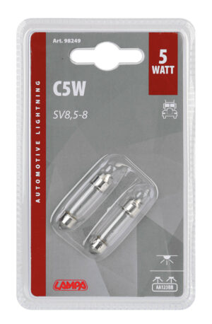 24V Lampada siluro - C5W - 11x35 mm - 5W - SV8,5-8 - 2 pz - D/Blister - immagine 3