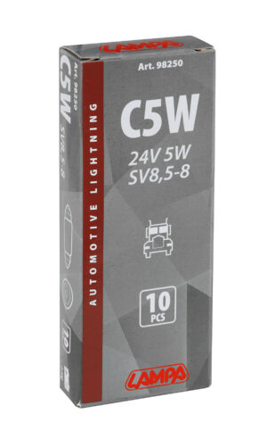 24V Lampada siluro - C5W - 11x35 mm - 5W - SV8,5-8 - 10 pz  - Scatola - immagine 3