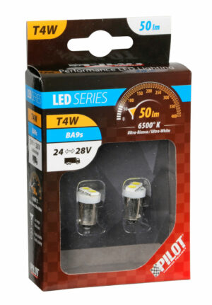 24/28V Led Series - 2 SMD x 3 chips - (T4W) - BA9s - 2 pz  - D/Blister - Bianco - Doppia polarità - immagine 4
