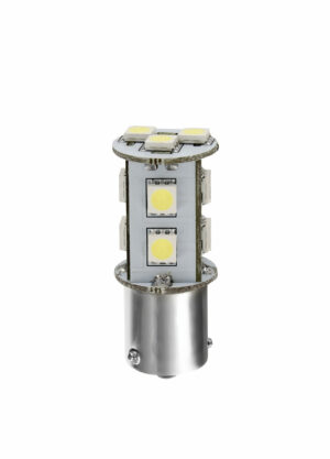 24/28V Led Series - 11 SMD x 3 chips - (P21W) - BA15s - 1 pz  - D/Blister - Bianco - Doppia polarità