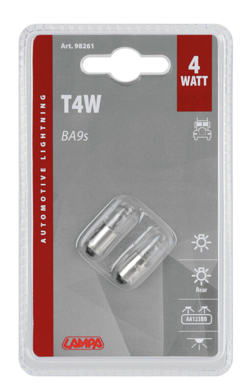 24V Lampada micro - T4W - 4W - BA9s - 2 pz - D/Blister - immagine 4