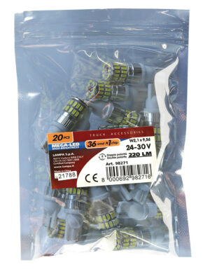 24/30V Mega-Led 36 - 36 SMD x 1 chip - (T10) - W2,1x9,5d - 20 pz  - Busta - Bianco - Doppia polarità - immagine 3