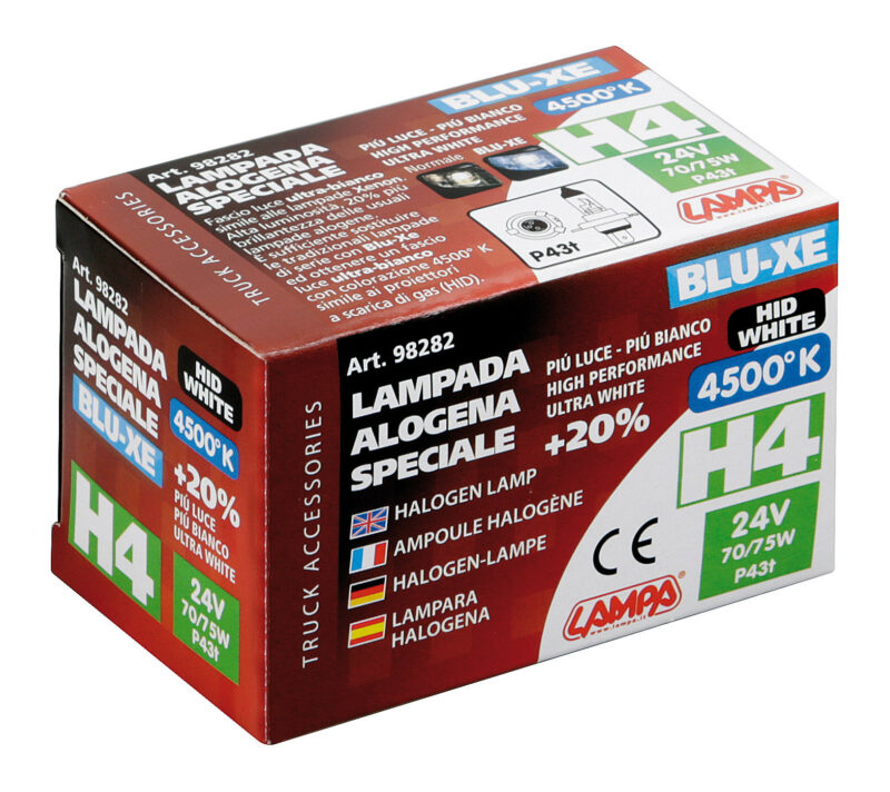 24V Lampada alogena Blu-Xe - H4 - 70/75W - P43t - 1 pz - Scatola - immagine 4