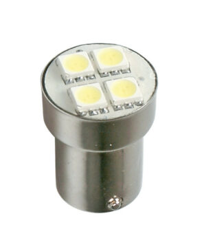 24/28V Led Series - 4 SMD x 3 chips - (P21W) - BA15s - 1 pz  - D/Blister - Arancio - Doppia polarità