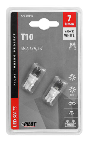24V Micro lampada 1 Led - (T10) - W2,1x9,5d - 2 pz  - Scatola - Bianco - immagine 3