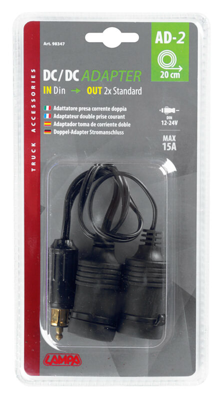 AD-2, Adattatore presa corrente doppia, 12/24V - immagine 2