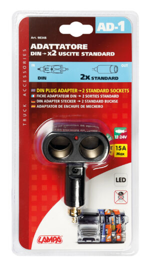 AD-1, Adattatore presa corrente doppia, 12/24V - immagine 2