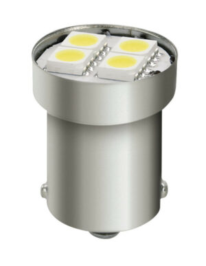24/28V Led Series - 4 SMD x 3 chips - (P21W) - BA15s - 20 pz  - D/Blister - Bianco - Doppia polarità