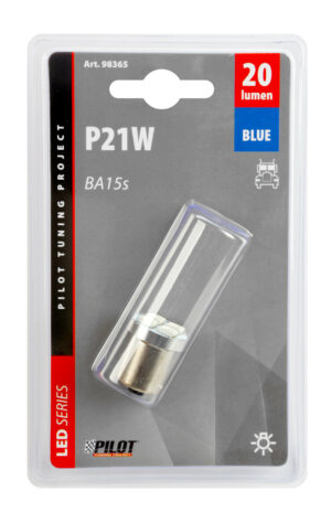 24V Led Series - 4 SMD x 3 chips - (P21W) - BA15s - 1 pz  - D/Blister - Blu - Doppia polarità - immagine 4