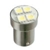 24V Led Series - 4 SMD x 3 chips - (P21W) - BA15s - 1 pz  - D/Blister - Rosso - Doppia polarità