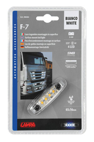 Luce ingombro a 4 Led, 9/33V - Bianco - immagine 5