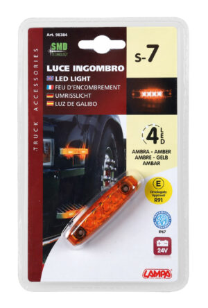 Luce ingombro a 4 Led, 9/33V - Arancio - immagine 5