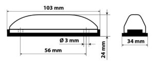 Luce ingombro a 4 Led, 24V - Bianco - immagine 4