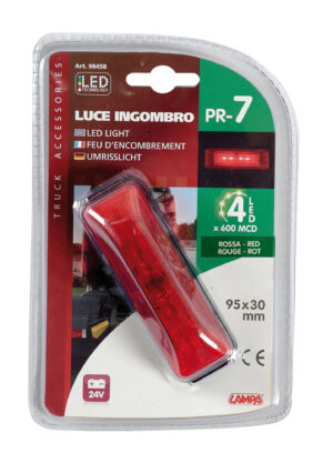Luce ingombro a 4 Led, 24V - Rosso - immagine 5