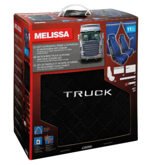 Melissa, set tende e coprisedili in microfibra per camion - Nero - immagine 3