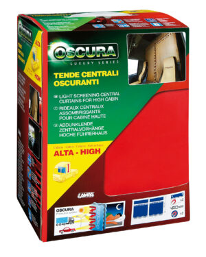 Oscura, tende centrali per camion, cabina alta - Rosso - immagine 2
