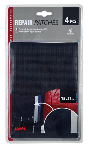 Set 4 pezze adesive per teloni camion - Nero - immagine 2