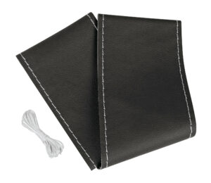 Premium Truck, coprivolante in pelle - M - Ø 44/46 cm - Nero/Argento