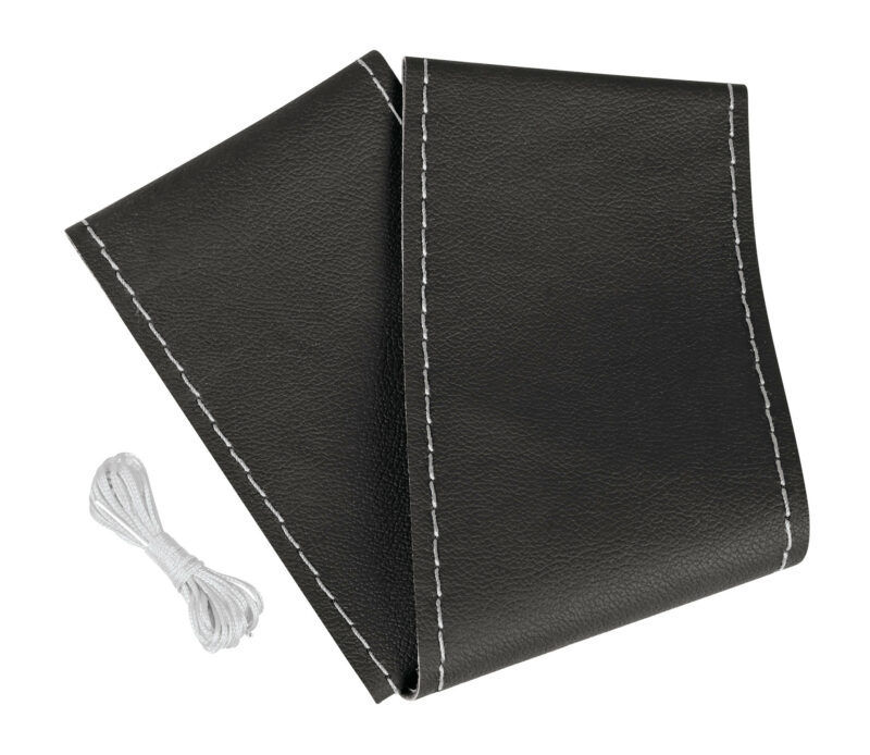 Premium Truck, coprivolante in pelle - M - Ø 44/46 cm - Nero/Argento