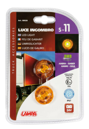 Coppia luci ingombro a 1 Led, 24V - Arancio - immagine 4