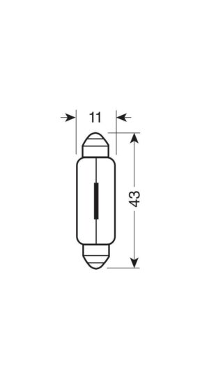 24V Lampada siluro - 11x43 mm - 18W - SV8,5-8 - 2 pz - D/Blister - immagine 2