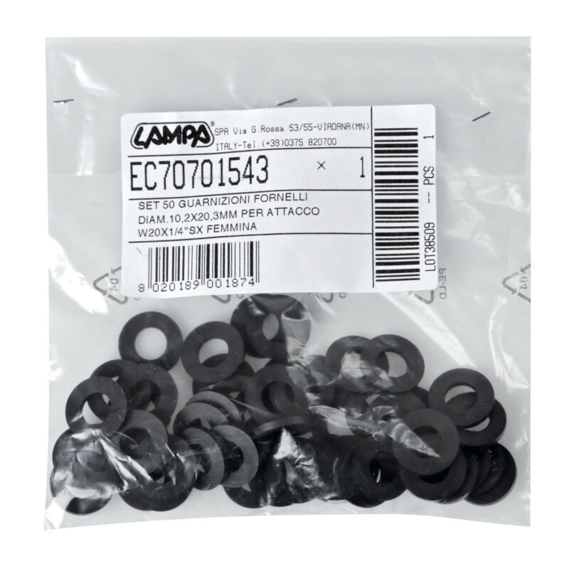 Set 50 pezzi guarnizione in gomma, Ø 10,2x20,3x2,3 mm - immagine 3