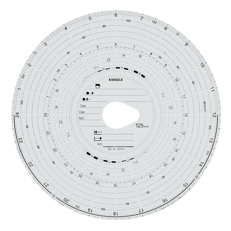 Original Kienzle, set 100 pz dischi tachigrafo omologati - 125 Km/h - immagine 2