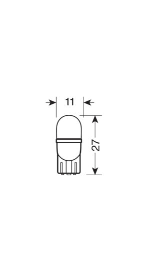 24V Micro lampada 1 Led - (T10) - W2,1x9,5d - 2 pz  - D/Blister - Blu - immagine 2