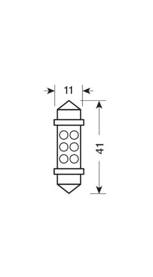 24V Led Series - 6 Led - 11x41 mm - SV8,5-8 - 2 pz  - Scatola - Bianco - immagine 2