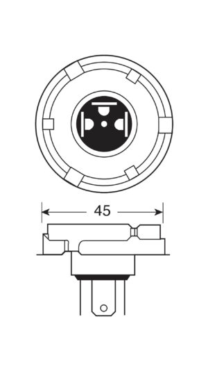 24V Lampada asimmetrica biluce - R2 - 50/55W - P45t - 1 pz - Scatola - immagine 3
